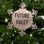 Funny Future Valet Snowflake Christmas Tree Ornament