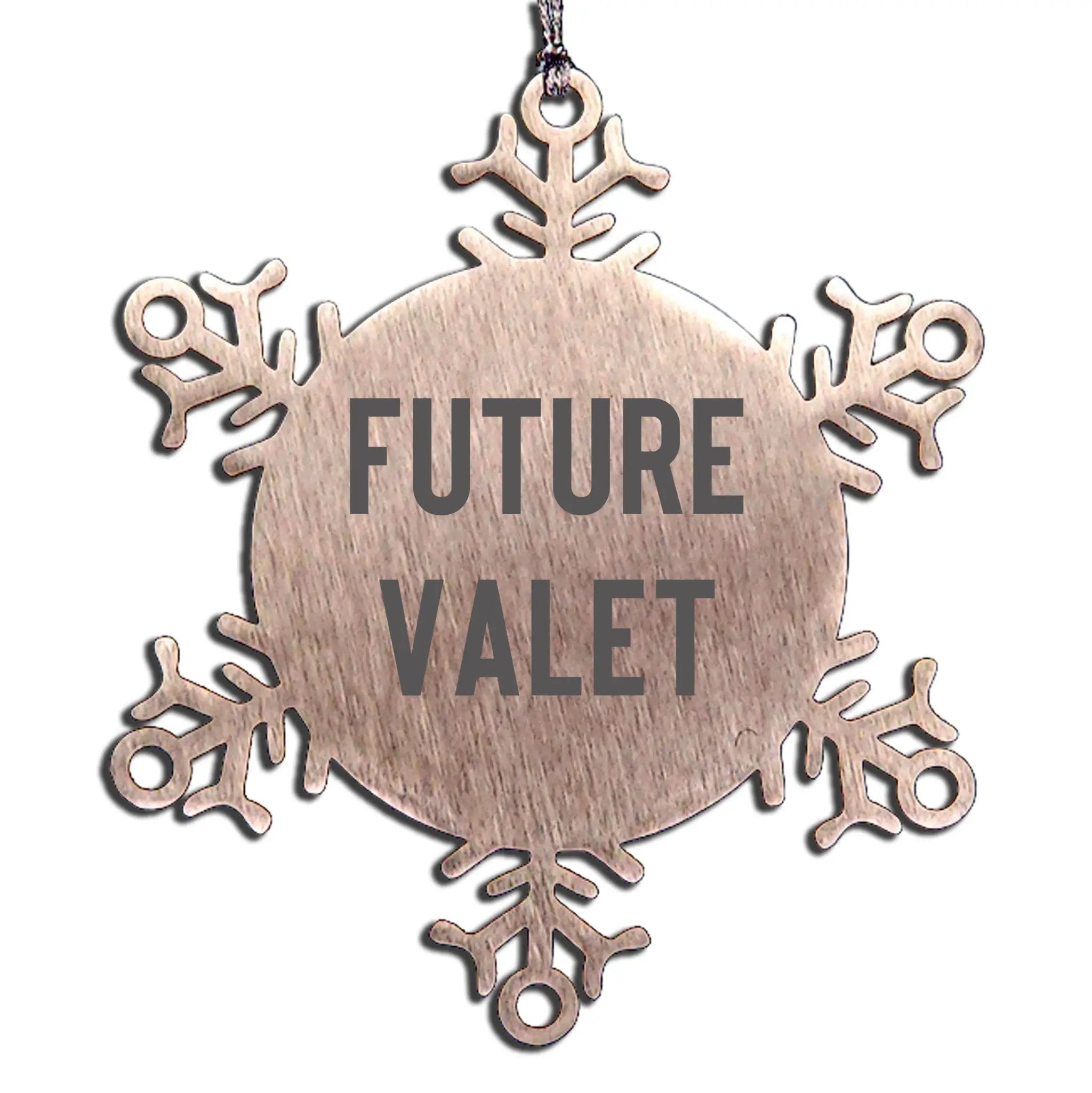 Funny Future Valet Snowflake Christmas Tree Ornament