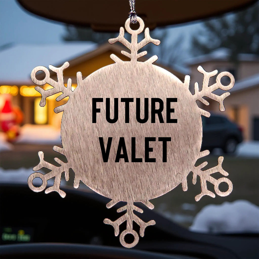 Funny Future Valet Snowflake Christmas Tree Ornament