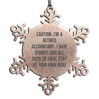 Accountant Snowflake Ornament Retired With Stories To Talk Gift For Christmas