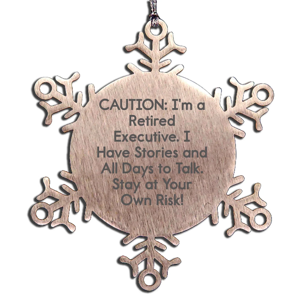 Funny Executive Gifts - 'I Have Stories' Stainless Steel Snowflake Ornament, Perfect Christmas Unique Gift for Coworkers or Family