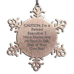 Funny Executive Gifts - 'I Have Stories' Stainless Steel Snowflake Ornament, Perfect Christmas Unique Gift for Coworkers or Family