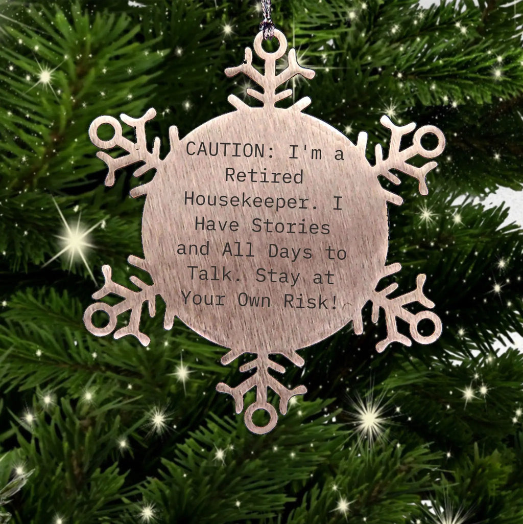 Funny Retired Housekeeper Snowflake Christmas Ornament
