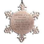 Funny Retired Housekeeper Snowflake Christmas Ornament