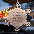 Funny Retired Housekeeper Snowflake Christmas Ornament