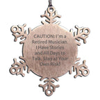 Retired Musician Snowflake Ornament Stainless Steel Christmas
