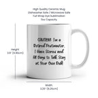 Funny Postmaster Retirement Gift, White Coffee Mug for Birthday, 'Caution: I'm A Retired Postmaster...' - Gifts from Men to Friends, Coworkers, or Family