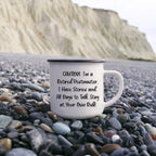 Funny Postmaster Gifts - 'Caution: I'm A Retired Postmaster...' Camping Mug for Birthday, Gifts from Friends, Coworkers, or Family