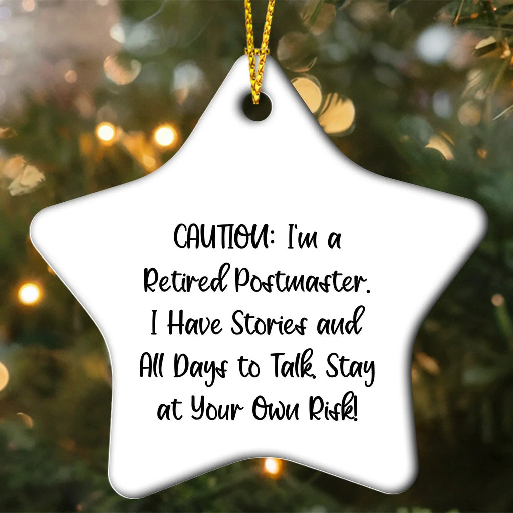 Postmaster's Star Ornament, Funny Quote Gift for Friends, Christmas Unique Gifts from Family
