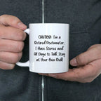 Funny Postmaster Retirement Gift, White Coffee Mug for Birthday, 'Caution: I'm A Retired Postmaster...' - Gifts from Men to Friends, Coworkers, or Family