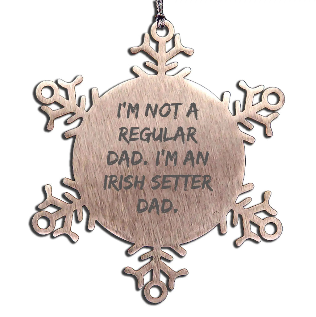 Irish Setter Dog Dad Funny Christmas Snowflake Ornament