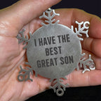 Son Funny Quotes Snowflake Ornament From Dad Mom Keepsake
