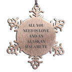 Alaskan Malamute Dog Lover Snowflake Ornament - Premium Stainless Steel Shatterproof Christmas Keepsake