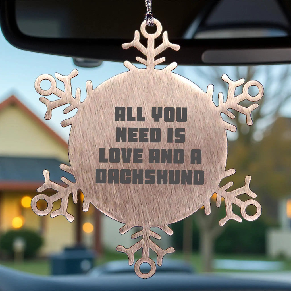 Funny Dachshund Dog Christmas Snowflake Ornament