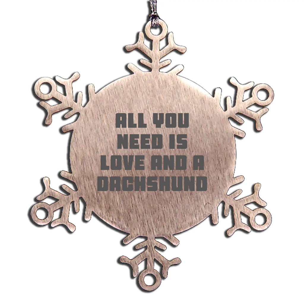 Funny Dachshund Dog Christmas Snowflake Ornament