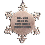 Funny Dachshund Dog Christmas Snowflake Ornament