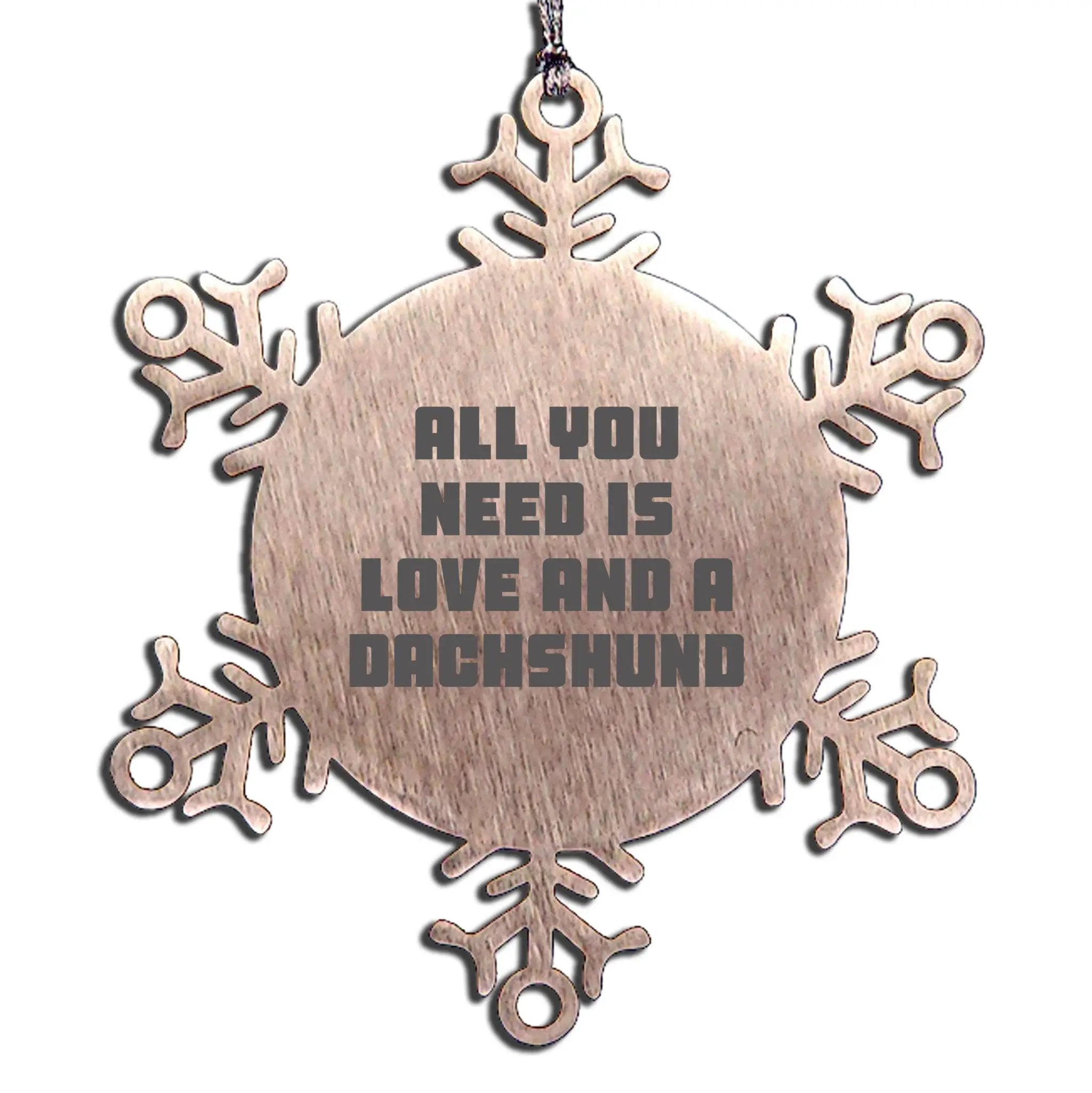 Funny Dachshund Dog Christmas Snowflake Ornament
