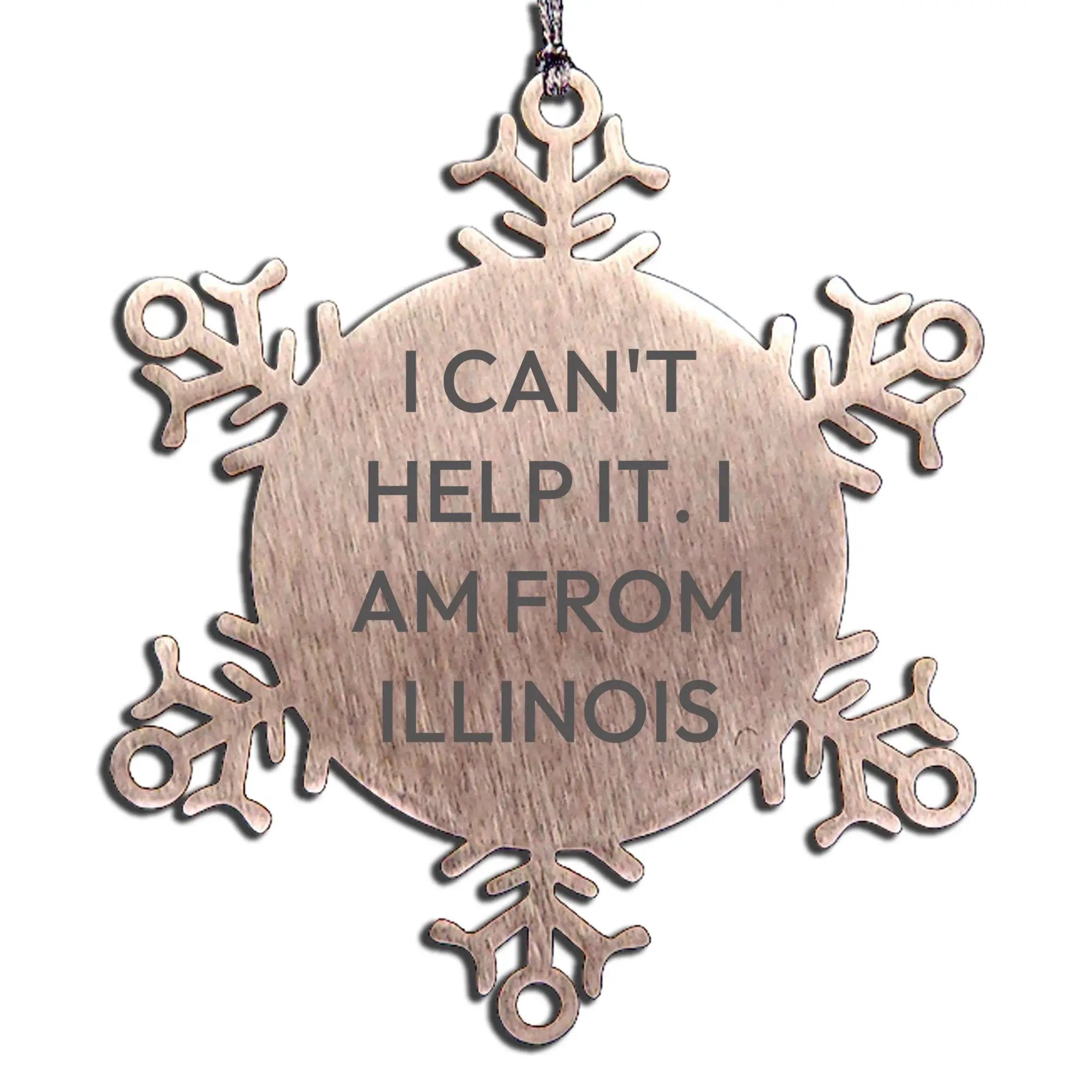 Illinois Fan Snowflake Ornament I Cant Help It I'm From Illinois - Mallard Moon