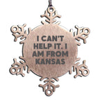 Kansas Snowflake Ornament I Can't Help It From Kansas Gift - Mallard Moon