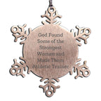 Funny Athletic Trainer Strong Woman Snowflake Ornament