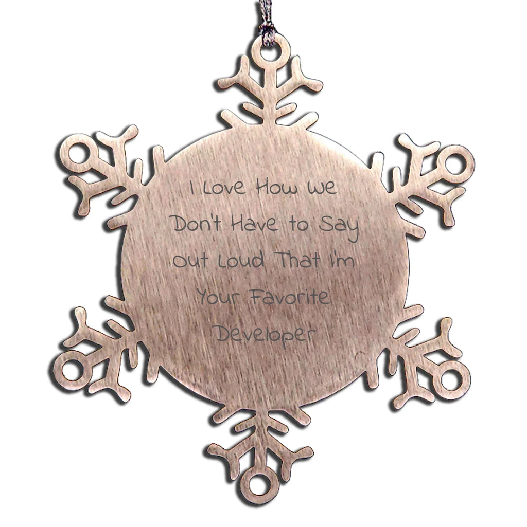 Funny Developer Gifts from Family, Snowflake Ornament for Favorite Developer, Christmas Unique Gifts