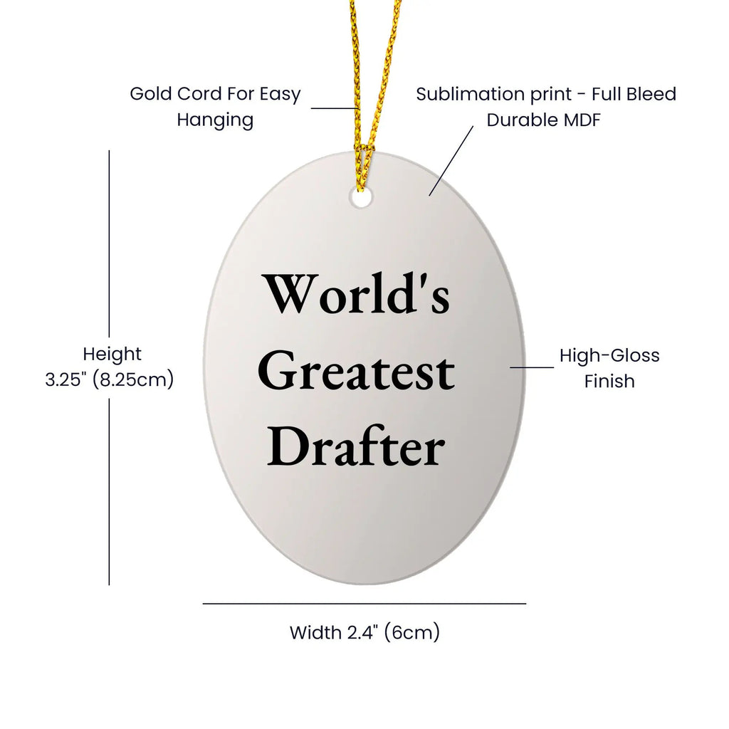 Drafter Oval Ornament World's Greatest Drafter Gift For Him - Mallard Moon