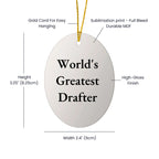 Drafter Oval Ornament World's Greatest Drafter Gift For Him - Mallard Moon