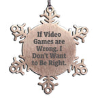 Funny Video Games Snowflake Ornaments Gifts from Friends for Men Playing Video Games Lovers Christmas Unique Decorations