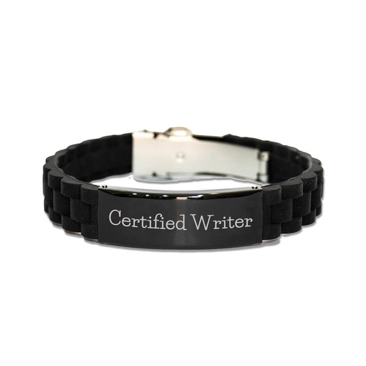 Funny Quote Certified Writer Glide lock Clasp Bracelet Gifts from Friends for Writer Graduation Unique Gifts