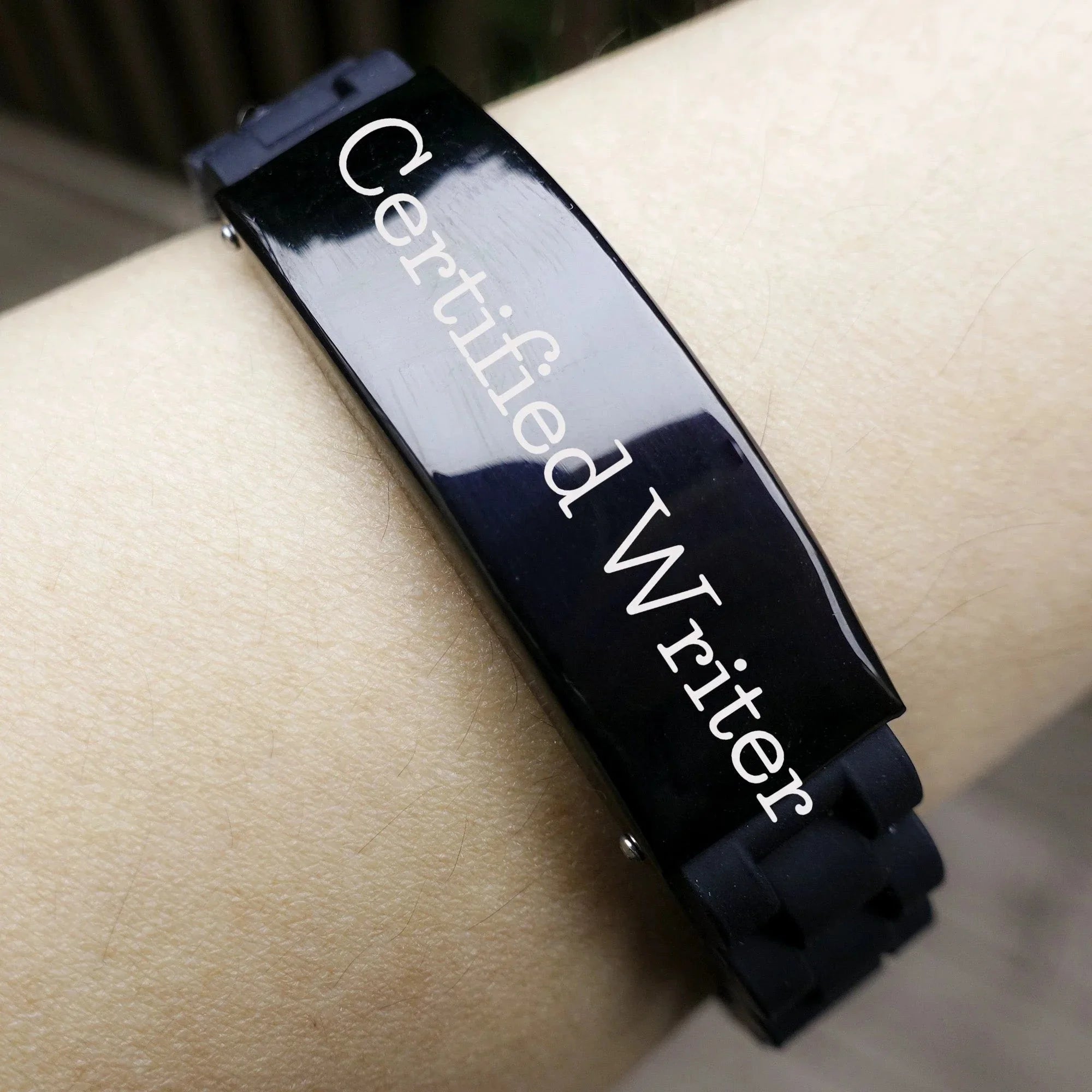 Funny Quote Certified Writer Glide lock Clasp Bracelet Gifts from Friends for Writer Graduation Unique Gifts