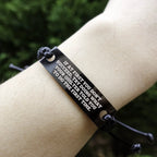 Quilter’s Reminder Bracelet – If at First You Don’t Succeed Quote Handmade Engraved Braided Rope Wristband