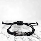Cool Quilter Dad Bracelet – Just Like a Normal Dad Except Much Cooler – Engraved Braided RopeWristband for Sewing Dads