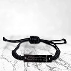 Funny Quilting Bracelet – If Quilting is Wrong… Quote – Black Braided Leather Rope Wristband for Fabric Lovers