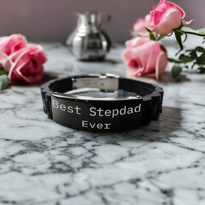 Best Stepdad Ever – Meaningful Gift for Bonus Dad – Stepfather Appreciation - Bracelet Gift – Father’s Day, Birthday, Christmas - Mallard Moon Gift Shop
