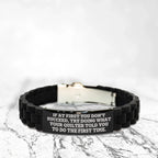 Quilter’s Reminder Bracelet – “If at First You Don’t Succeed” Quote – Black Glidelock Silicone Wristband