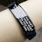 Quilter’s Reminder Bracelet – “If at First You Don’t Succeed” Quote – Black Glidelock Silicone Wristband