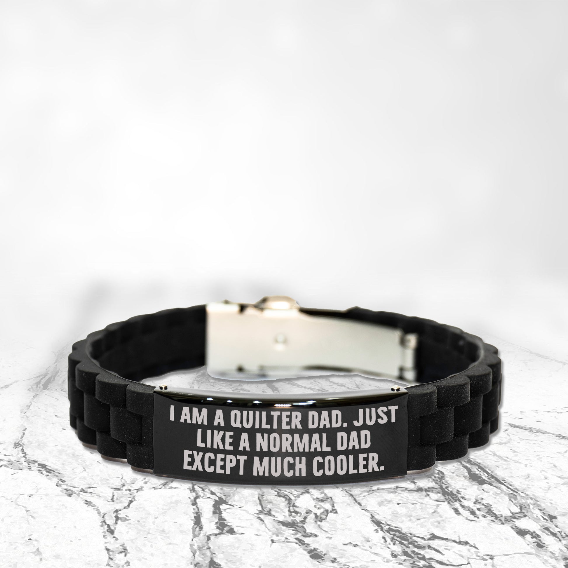 Cool Quilter Dad Bracelet – “Just Like a Normal Dad Except Much Cooler” – Glidelock Wristband for Sewing Dads - Mallard Moon Gift Shop