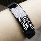 Cool Quilter Dad Bracelet – “Just Like a Normal Dad Except Much Cooler” – Glidelock Wristband for Sewing Dads