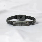 Funny Preacher Quote, Braided Leather Engraved Bracelet, Birthday, Graduation, Confirmation, Christmas, Unique Christian Gifts - Try Doing What Your Preacher Told You