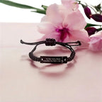 Aunty Special Heartfelt Rope Bracelet, Black Stainless Steel Adjustable Rope
