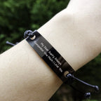 Aunty Special Heartfelt Rope Bracelet, Black Stainless Steel Adjustable Rope
