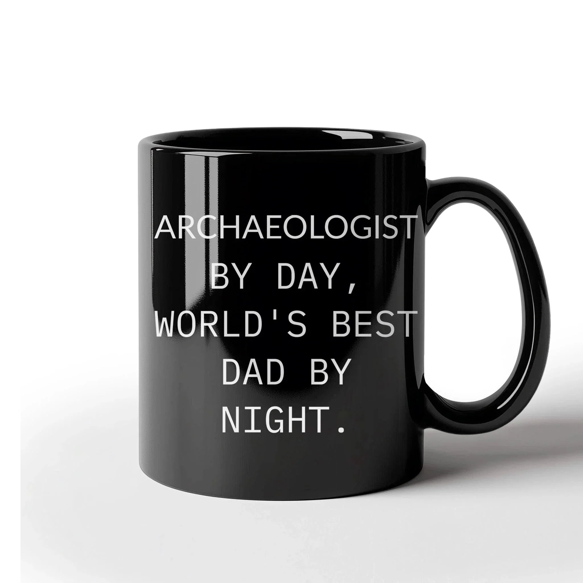 Funny Archaeologists Gifts for Men, Archaeologists by Day, World's Best Dad by Night, Black Coffee Mug for Graduate, Graduation Unique Gifts from Family