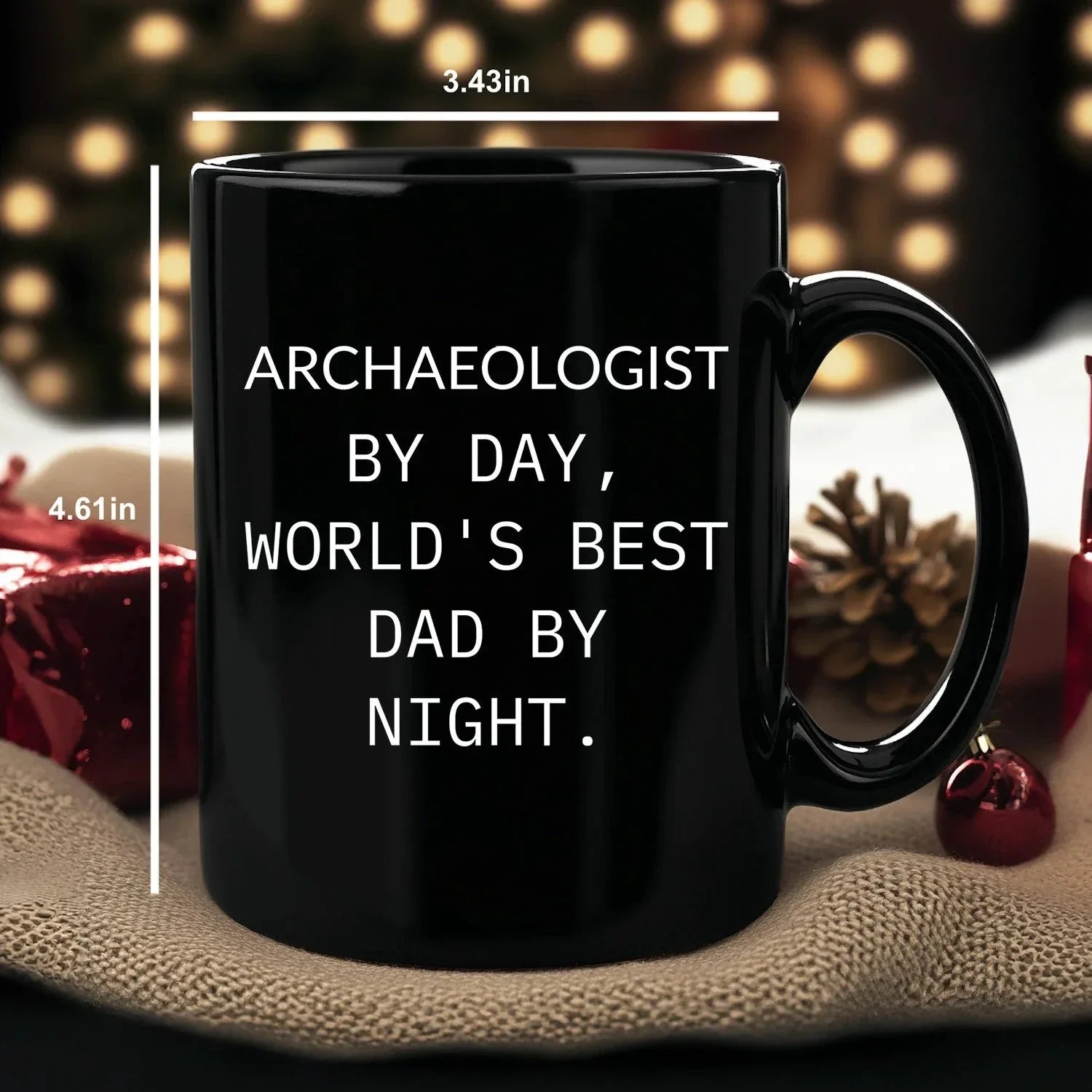 Funny Archaeologists Gifts for Men, Archaeologists by Day, World's Best Dad by Night, Black Coffee Mug for Graduate, Graduation Unique Gifts from Family