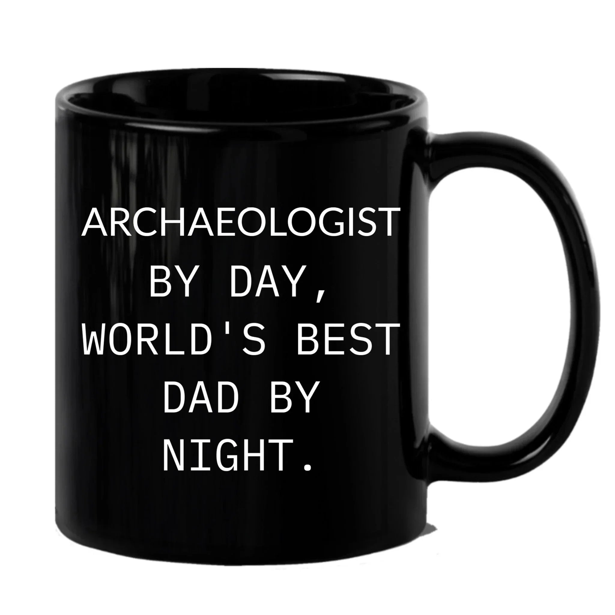 Funny Archaeologists Gifts for Men, Archaeologists by Day, World's Best Dad by Night, Black Coffee Mug for Graduate, Graduation Unique Gifts from Family