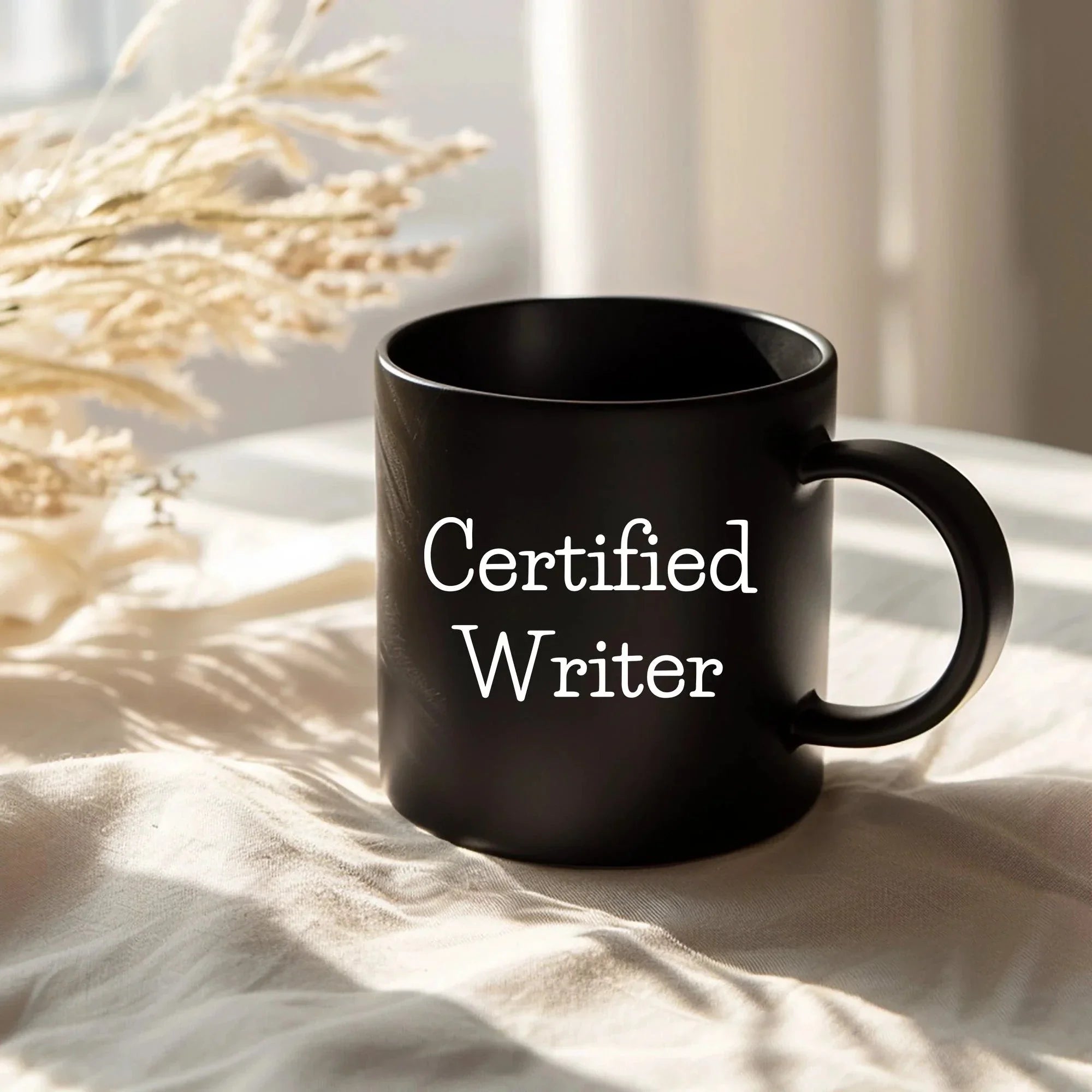 Funny Quote Certified Writer Gifts from Friends for Writer Graduation Unique Black Coffee Mug