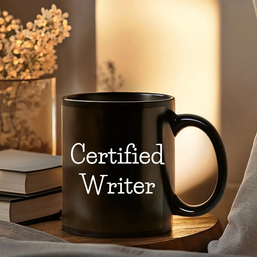 Funny Quote Certified Writer Gifts from Friends for Writer Graduation Unique Black Coffee Mug