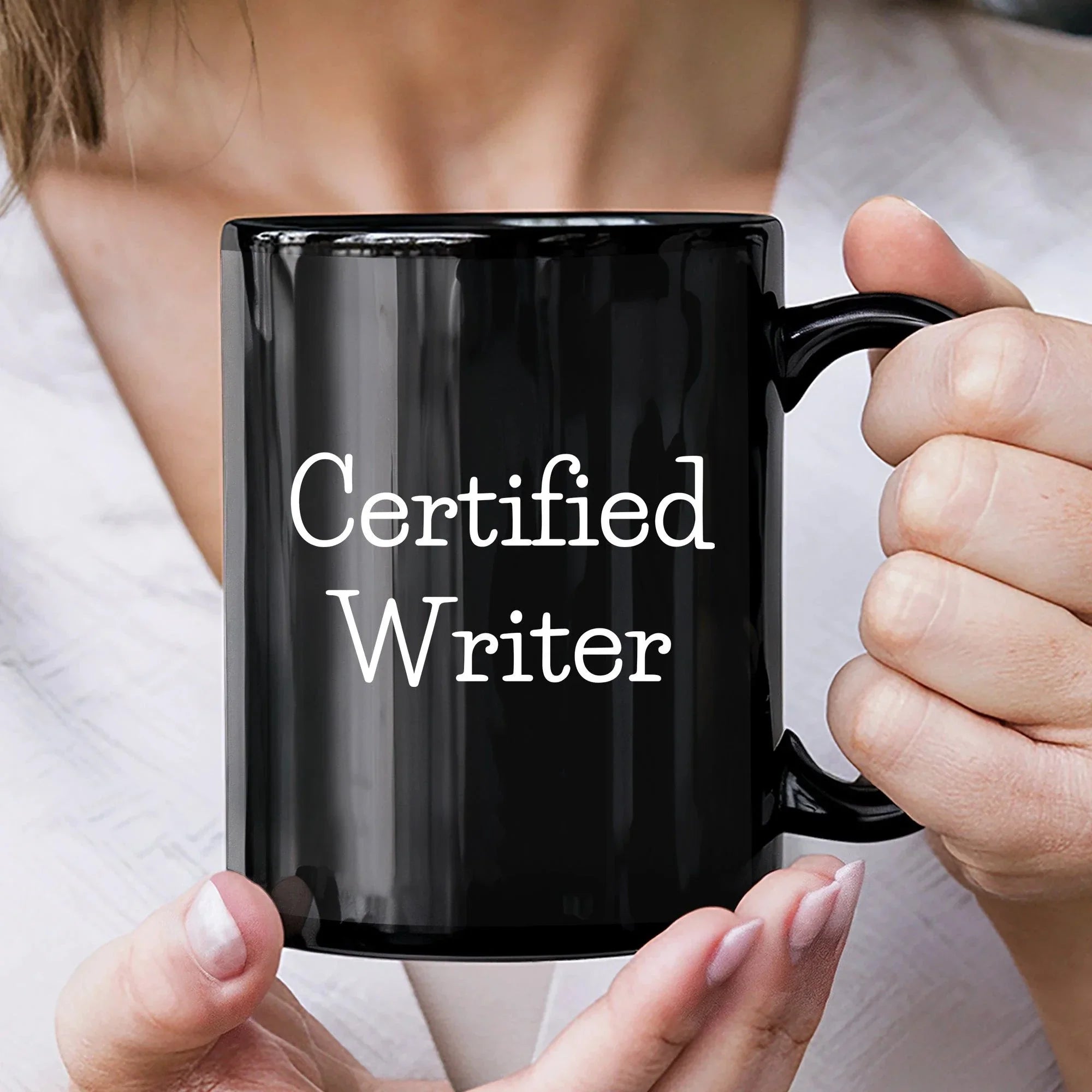 Funny Quote Certified Writer Gifts from Friends for Writer Graduation Unique Black Coffee Mug