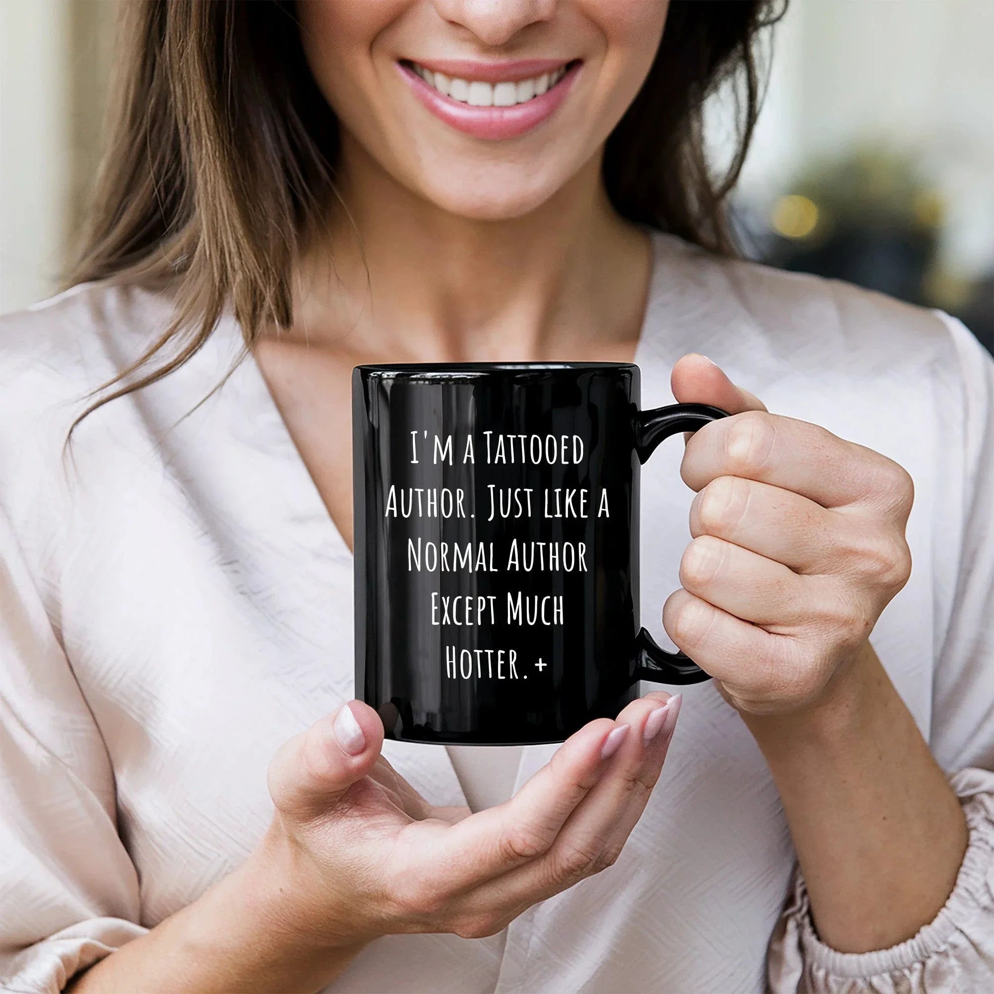 Author Funny Quote Tattooed Author Black Coffee Mug Gifts
