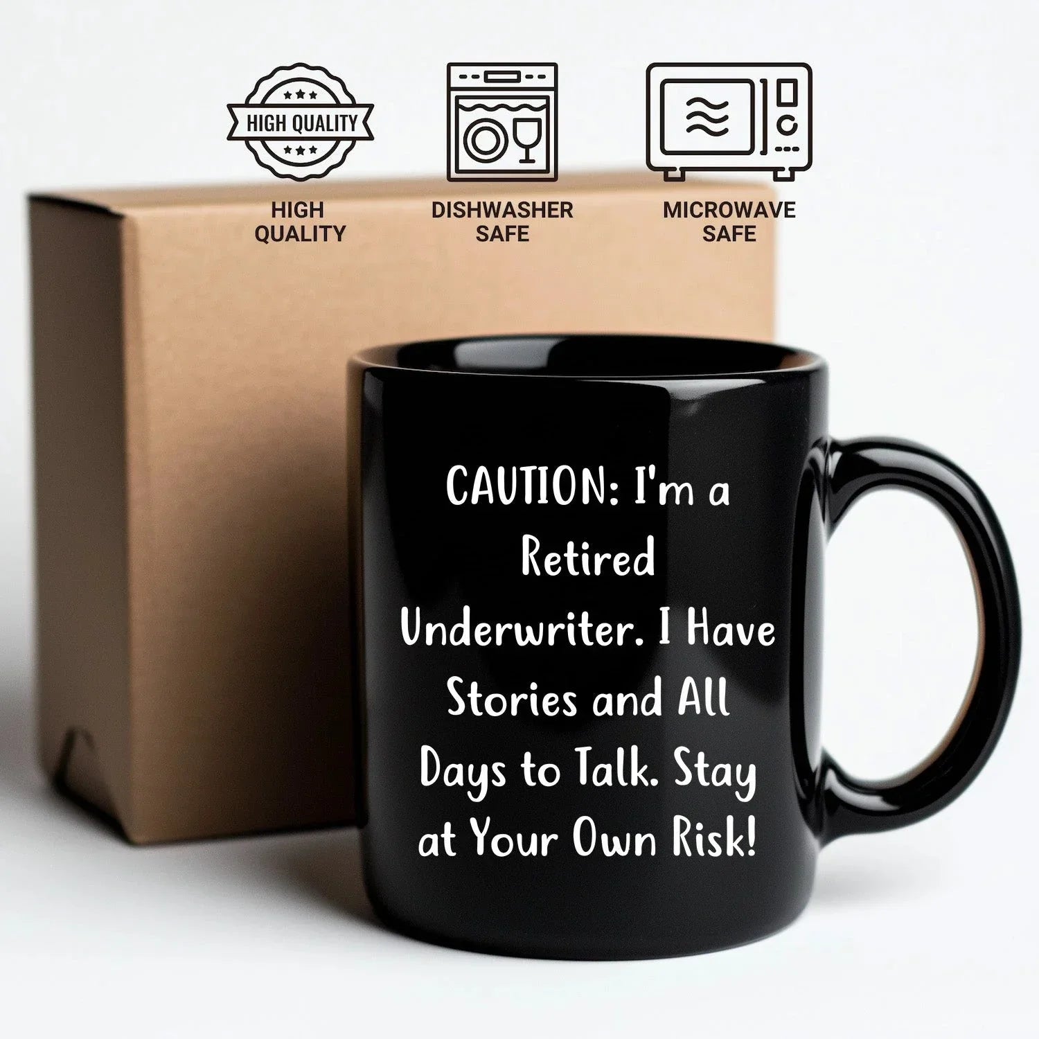 Funny Underwriter Gifts from Men to Underwriters - Christmas Unique Mugs with a Humorous Quote, Black Coffee Mug, 11oz/15oz