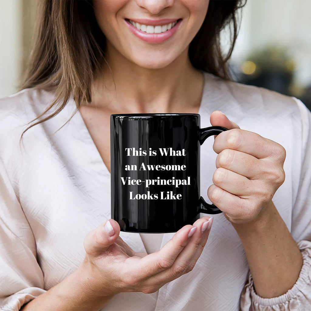 Funny Vice-principal Gifts from Friends for Awesome Vice-principal Black Coffee Mug, This Is What An Awesome Vice-principal Looks Like, Father's Day Unique Gifts